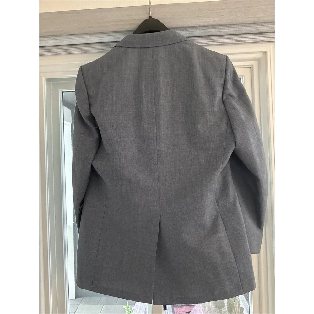 VINTAGE Blazer Mens 42R Gray 3 Piece Suit Jacket Sport Coat Pinstripe
